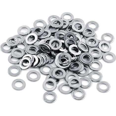 100 Unterlegscheiben aus Edelstahl 304 für Schrauben der Größen M3 bis M10, Heimwerker-Reparatur- und Schraubensatz (1/3)