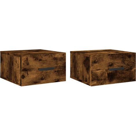Maison Exclusive - Wand-Nachttische 2 Stk. Räuchereiche 35x35x20