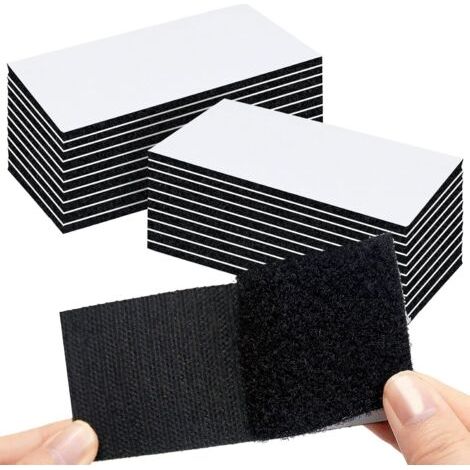 BUNTHAUS 5 x 10 cm (Noir),Autocollant Double Face 20 Pièces Double Face Extra Fort, Ruban Adhésif Double Face Puissant Bande Auto Agrippante Rectangle Rectangulaire Réutilisable (1/5)