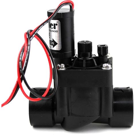 HUNTER PGV-100G-B 9V Electroválvula de riego, 1", Negro, 11.0x6.0x14.5 cm