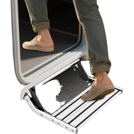 Marchepied en aluminium pour camping-car, design pliable, haute capacité de charge, Argent (1/5)