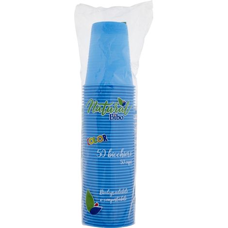 MAURY'S BIOPLASTIC BICCHIERI 200ML 50 PEZZI IN COLORAZIONE AZZURRA (1/5)