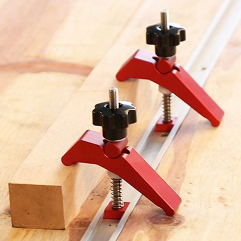 2 plaques de support de goulotte en alliage d'aluminium 6061 pour le travail du bois, fixation par imposition. (1/5)