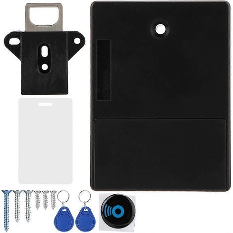 Serrure numérique RFID pour tiroir de meuble, alimentée par batterie, sans perçage, installation facile à faire soi-même, serrure de sécurité sans clé pour meubles. (1/5)