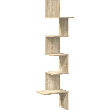 Maison Exclusive - Wand-Eckregal Sonoma-Eiche 32x32x127,5 cm Holz (1/5)