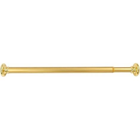 Barre pour rideau de douche Sèche linge rétractable salle de bain tige aluminium doré 70-120 (1/4)