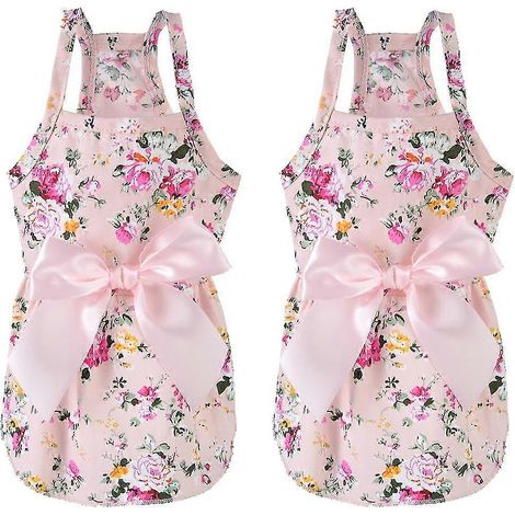 Vestido floral con lazo para perrita, vestido de princesa para mascota, vestido de verano para perrita (1/5)