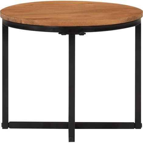 Maison Exclusive - Tavolino Salotto 35x35x30cm in Legno Massello di Acacia e Ferro (1/5)