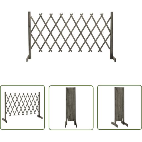 INLIFE Clôture en treillis de jardin Gris 150x80 cm Bois de sapin (1/5)