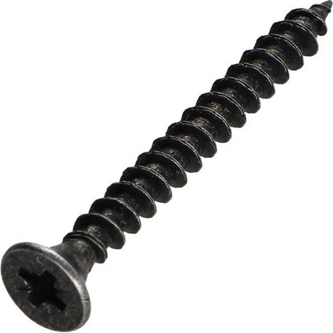 VBA Vis bois agglo Premium Tête fraisée Pozi N°2 4.5X45 Acier zingué noir-1 pièce