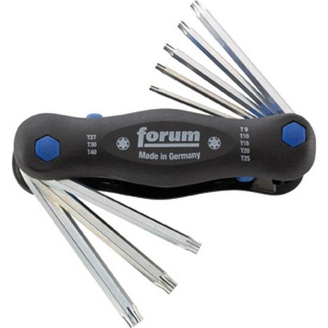 Piegato Keyset Torx® In Una Fondina, Quantità: 8 Parti, Content T 9 T 10 T 15 T 20 T 25 T 27 T 30 T 40 Lunghezza Housing 120 Millimetri