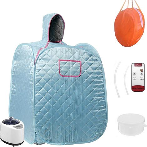 Sauna de vapor doméstica plegable, kit completo de desintoxicación para bajar de peso, con control remoto y kit de hierbas.