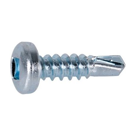 Vis autoperceuses tête cylindrique empreinte carré acier zingué blanc entièrement filetées, 3,5 x 19 en boîte de 500 pièces - VISWOOD (1/2)