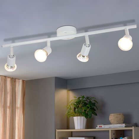 LED Deckenstrahler Schwenkbar GU10 Deckenleuchte weiß- GBLY Deckenspots 4 Flammig Wandleuchten Bad Deckenlampe Küchen Flur Schlafzimmer Leuchtmittel Enthalten