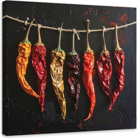 Toile Imprimée, Piments séchés,20x20 (1/4)