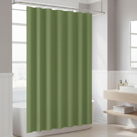 Rideau de douche – Rideau de douche imperméable avec 12 anneaux en plastique et aimants de lestage, adapté aux baignoires, facile à nettoyer, 180 x 180 cm (1/5)