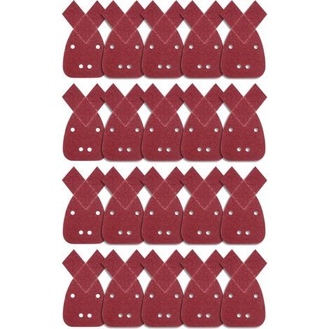 20 Pièces Feuilles Abrasives Triangles Feuilles de Ponçage 40 Grain Mouse Sanding Sheet Papier Abrasif pour  Detail Palm Sander (1/5)