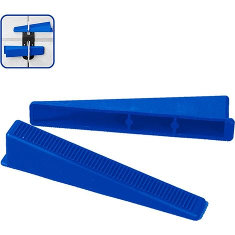 Cuña de nivelación estrecha 17mm bolsa 100 unidades WADFOW, plástico resistente, reutilizable