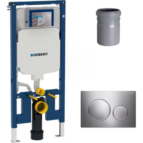 Duofix Pack Extraflaches UP 720 Element für Wand-WC 114cm, platzsparend + Platte Sigma20,Chrom (1/5)