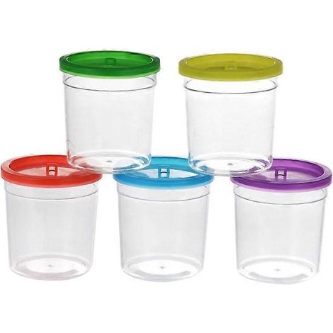 Aquarium en plastique pour enfants, mini-gobelets transparents pour betta, incubateur pour petits poissons - 5 pièces, sans ficelle (1/5)
