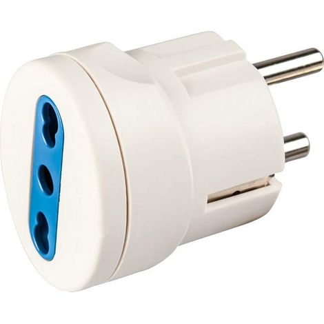 poly pool - adattatore spina 16 a (standard franco / tedesco) e presa bivalente bianco (1/4)