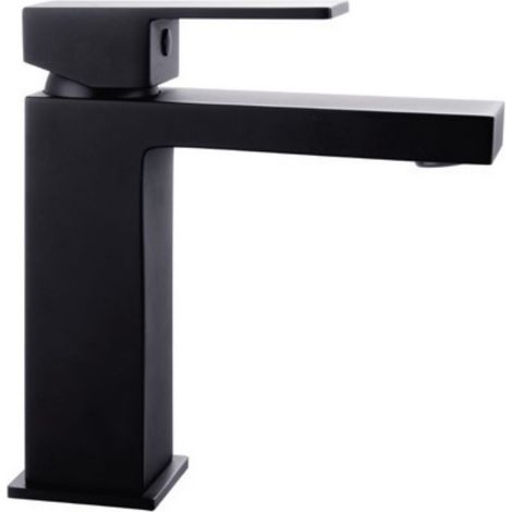 Miscelatore lavabo linea squadrata in ottone nero KAM-DIANA kamalu (1/2)