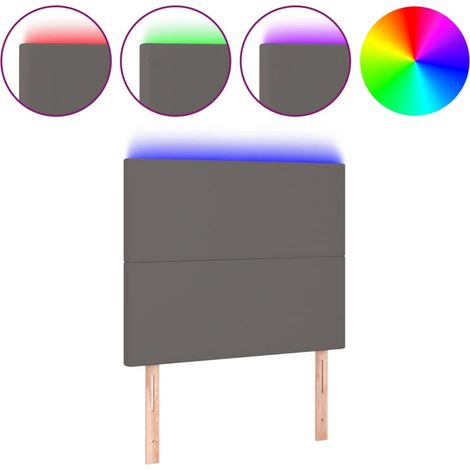 Maison Exclusive - Testiera a LED Grigio 100x5x118/128cm in Similpelle