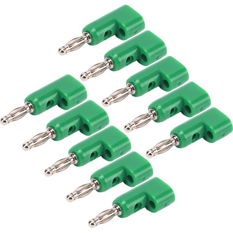 Lot de 10 connecteurs banane empilables de 4 mm, sans soudure, pour accessoires de sécurité (vert). (1/5)