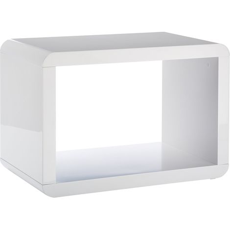 Phoenix Atlanta Tavolino Basso, Legno, Bianco Lucido, 38 x 63.7 x 42.7 cm