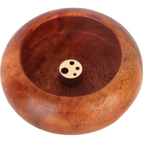 Porte-encens bouddhiste miniature en bois de rose pour encens conique (1/4)