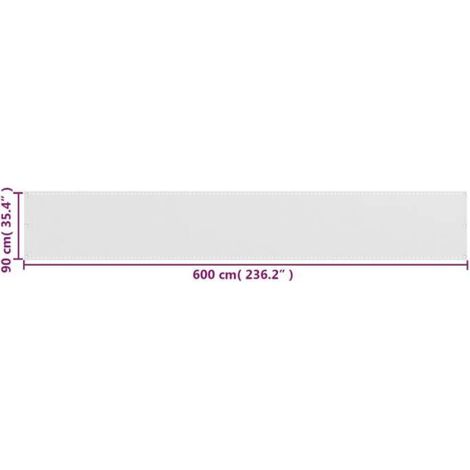 Écran De Balcon - PEHD - 90 x 600 cm - Blanc - Pour Intimité Et Protection Solaire - 1 Pièce (1/5)