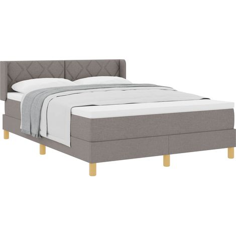 Maison Exclusive - Lit à ressorts avec tête de lit Taupe 200 x 160 cm tissu (1/5)