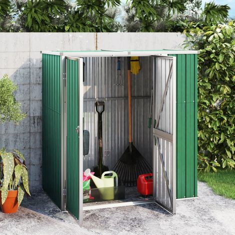 Abri de jardin à outils Cabane de jardin - Vert 161x89x161 cm Acier galvanisé BV349941 - BonneVie (1/5)