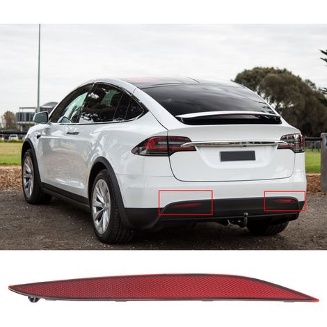 (T04) Les réflecteurs de pare-chocs arrière sont compatibles avec le côté droit des Tesla Model X 2018-2023. (1/5)
