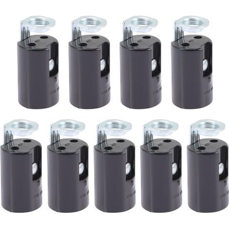 Set of 18 E14 Black Iron Ceiling Light Sockets for Chandeliers and Wall Lights (1/5)