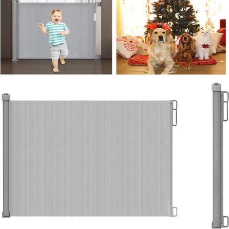 Retractable Stair Gate for Baby Pet, Extra Wide Baby Gate One-Hand Operation Safety Gate, Kids Safety Gate for Stairs, Hallways, Kitchen, Garden, Indoor and Outdoor (1/5)