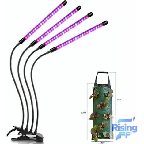 Lampe horticole tricolore avec tube LED flexible, lot de 1, pour la croissance des plantes (avec 8 sacs de culture).-AquaForge (1/5)