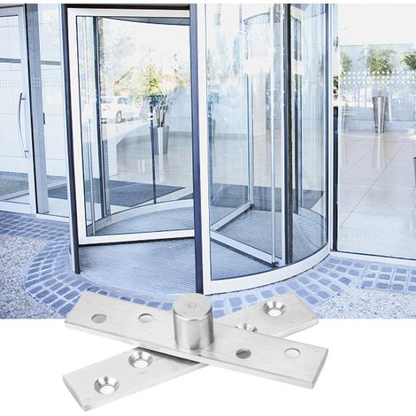 2 charnières pivotantes à 360 degrés en acier inoxydable, pour porte rotative, 95 mm de long, pivot central (1/5)