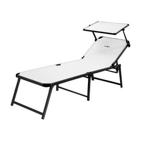 Brunner Marbella High Sonnenliege mit Sonnendach Hohe Sitzposition 48cm Grau