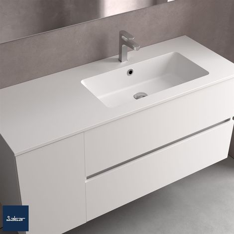 Vasque VILNA 1605 élément d'armoire gauche sans siphon ni trop-plein à bouchon, pour armoire 800 MINERALSOLID MAT MATE 1605 x 460 x 15 mm (1/2)
