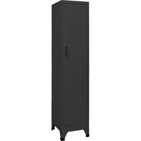 Armadietto da ufficio dal design moderno dimensioni 38 x 45 x 180 cm in acciaio antracite per riporre in sicurezza oggetti personali. Codice articolo: 020046992.