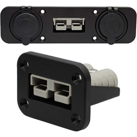 2x Support de montage encastré pour prise Anderson 50 A, cache-panneau pour caravane, camping-car, bateau, camion (1/5)
