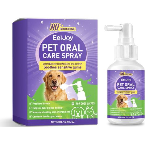 Spray bucco-dentaire pour animaux - rafraîchit l'haleine, doux pour les dents, convient à l'hygiène quotidienne - 50 ml (1/5)