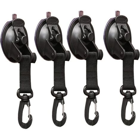 Lot de 4 Ancrage à Ventouse Ventouse Fixation avec Crochet Multifonction Ventouse pour Tentes Latéral de Voiture Crochet à Ventouse (1/5)