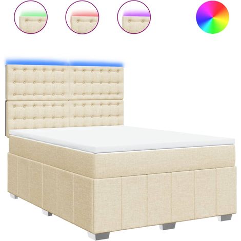 Maison Exclusive - Boxspringbett mit Matratze Creme 140x200 cm St