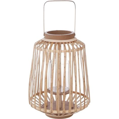 Lanterne Design "Rattan" 35cm Naturel (1/2)