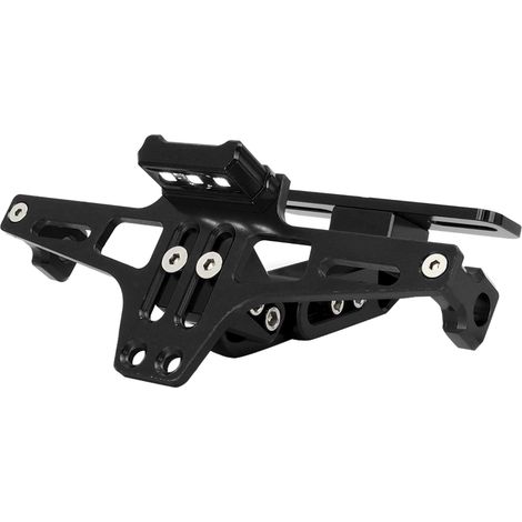 Support de plaque d'immatriculation en aluminium télescopique réglable avec éclairage LED pour moto (1/3)