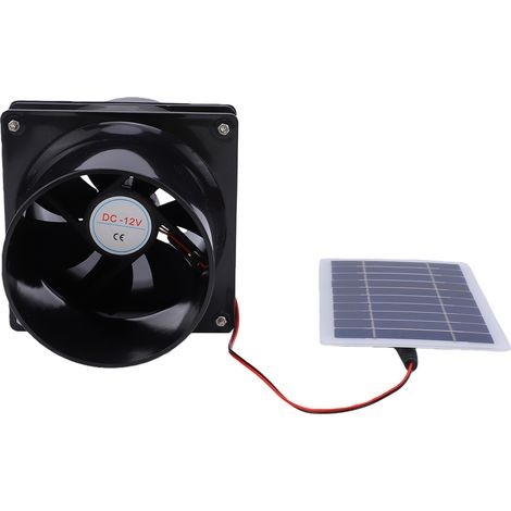 Ventilateur d'extraction solaire avec panneau 20W, Ventilation 130 CFM pour camping-car, bateau, poulailler, serre (1/5)