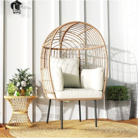Sessel Rattansessel komfortabel Rattan Beige HAVRYA