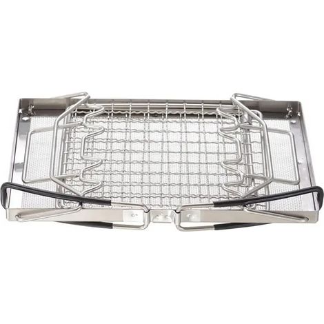 Grille-pain pliable en acier inoxydable pour extérieur, support à pain grillé, qualité alimentaire, pour camping et barbecue, réchauds portables (1/4)